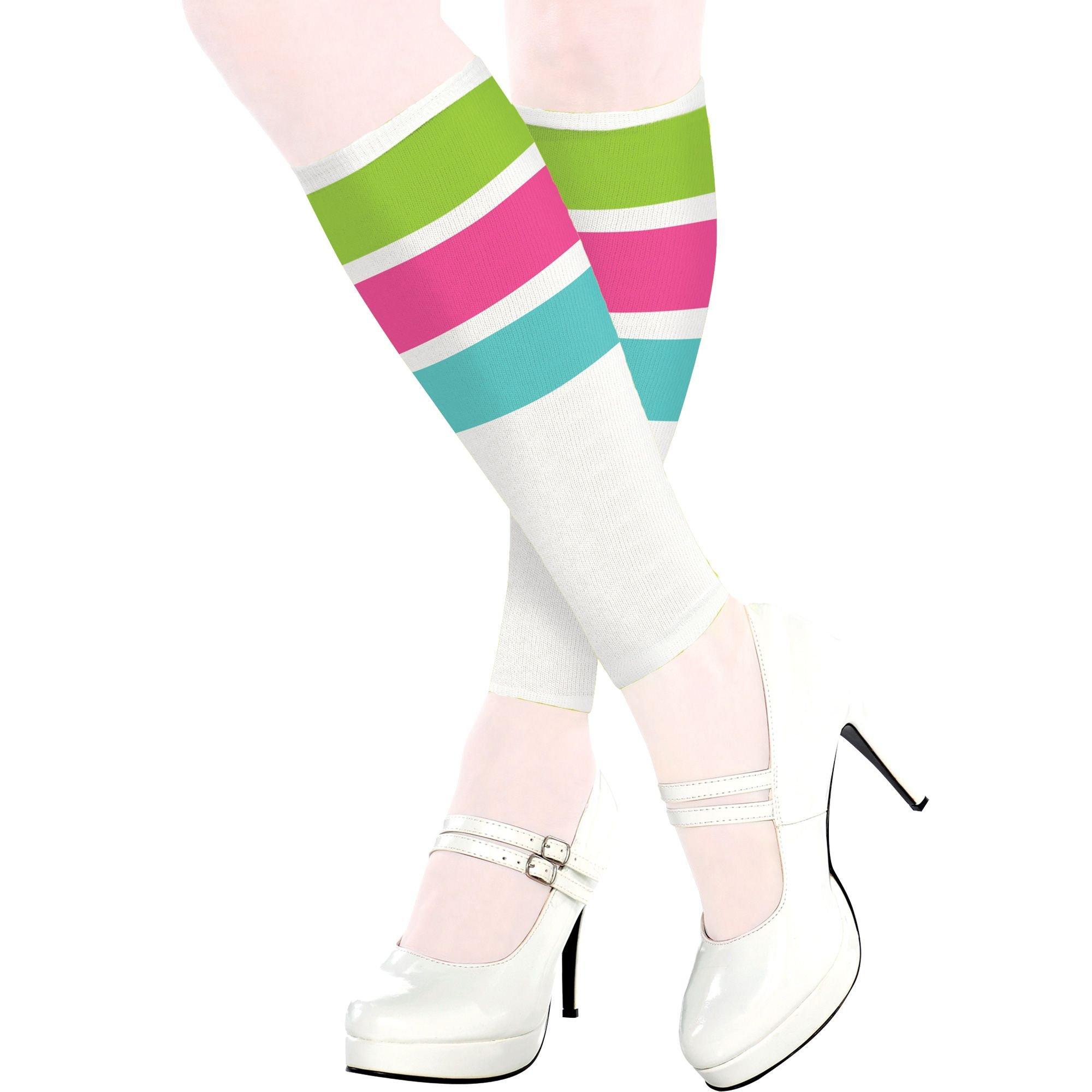 80s Party Leg Warmers in Neon Stripes -  New Zealand