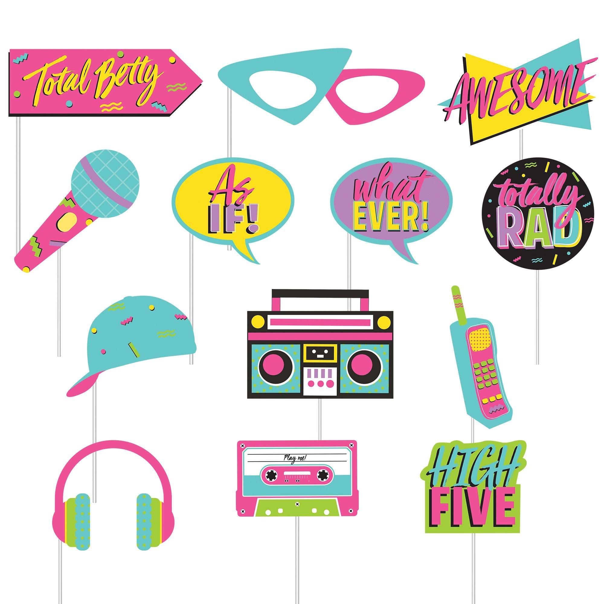 Awesome 80s Scene Setter with Photo Booth Props | Party City