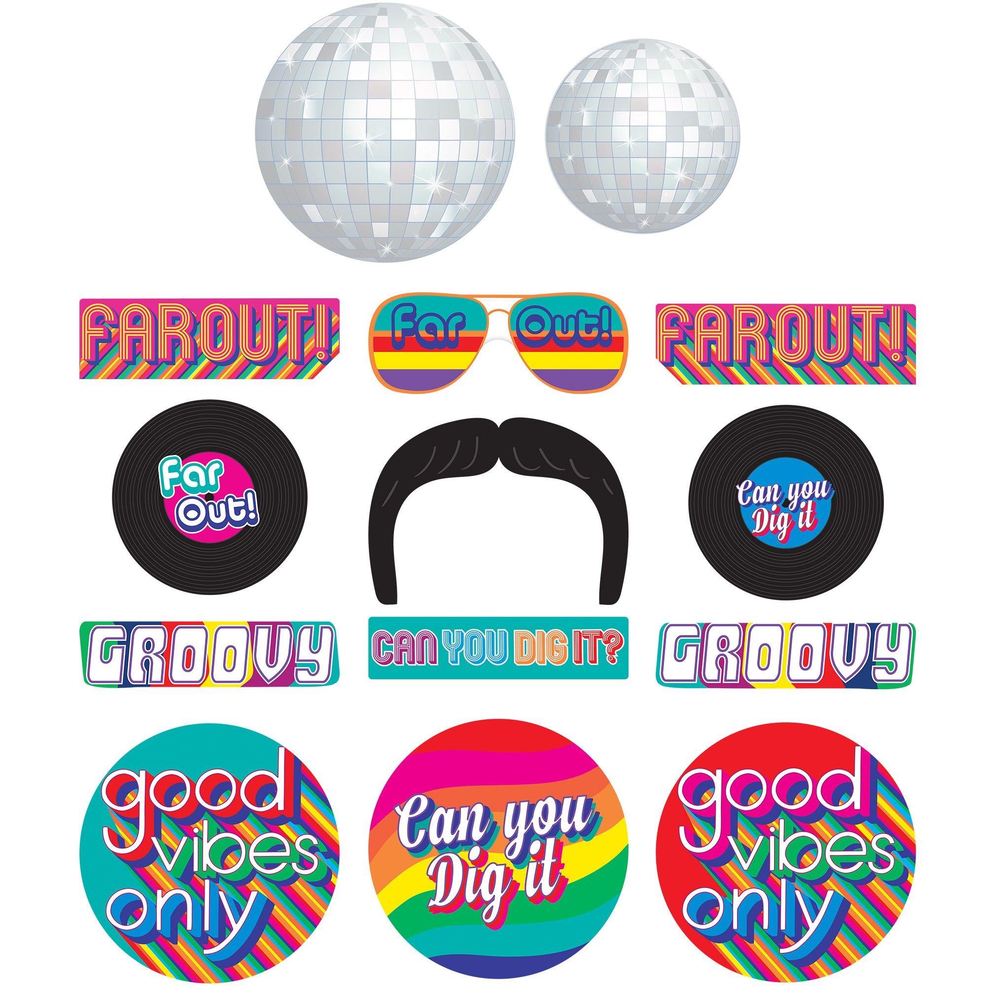 Printable 70's deals photo booth props