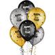 Black, Silver, & Gold New Year's Eve 2024 Decorating & Accessory Kit for 200 Guests