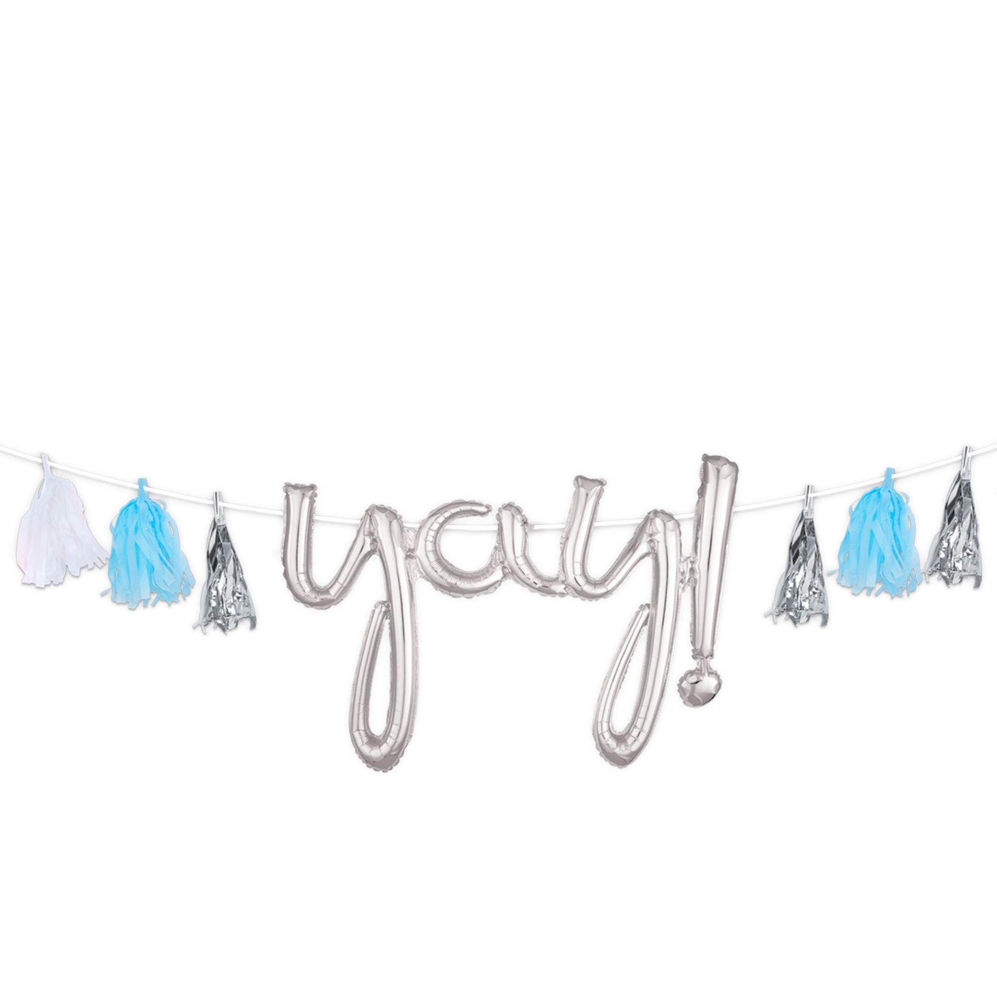 Create Your Own Silver & Blue Tassel Garland