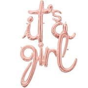 Air-Filled Rose Gold It's A Girl Cursive Letter Balloon Banners 2ct