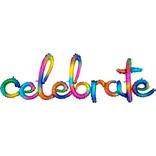 Air-Filled Rainbow Splash Celebrate Cursive Letter Balloon Banner