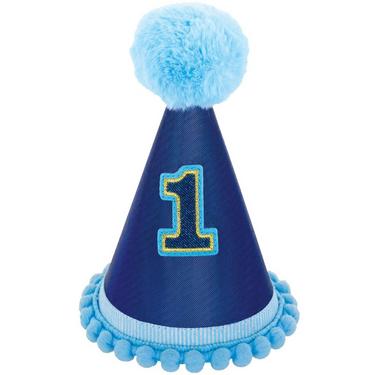 Metallic Blue 1st Birthday Party Hat