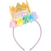 1st Birthday Girl Crown Headband