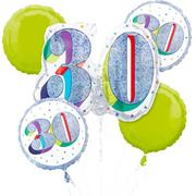 Prismatic Here's to Your 30th Birthday Balloon Bouquet 5pc