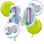 Prismatic Here's to Your 30th Birthday Balloon Bouquet 5pc