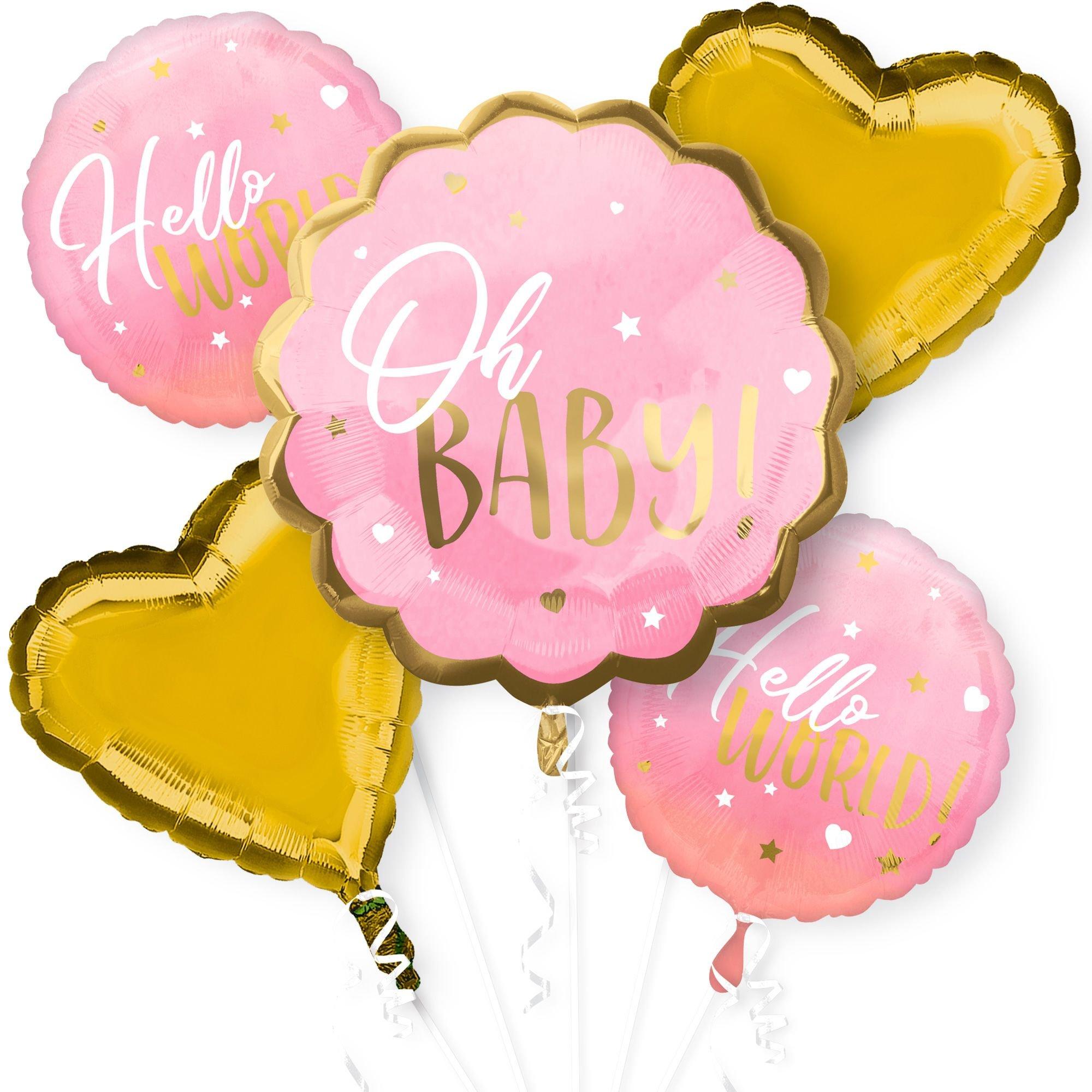 Oh baby hot sale rose gold balloons