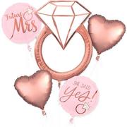 Rose Gold Engagement Party Balloon Bouquet 5pc