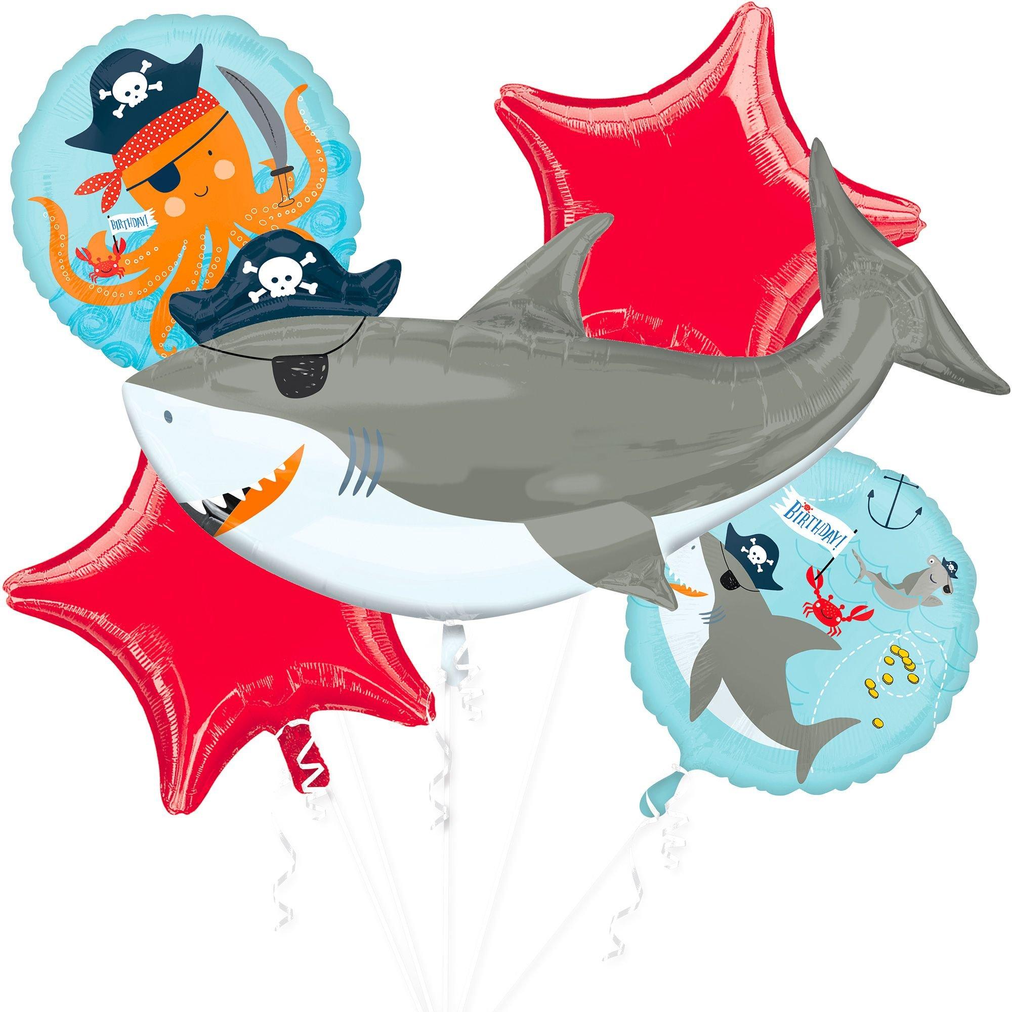1/3/8/13 Pieces 18 Inch Big Gray Pirate Shark Balloons Sea Animal