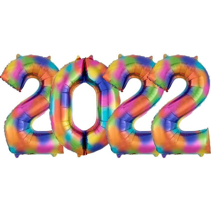 Giant Rainbow 2022 Number Balloon Kit