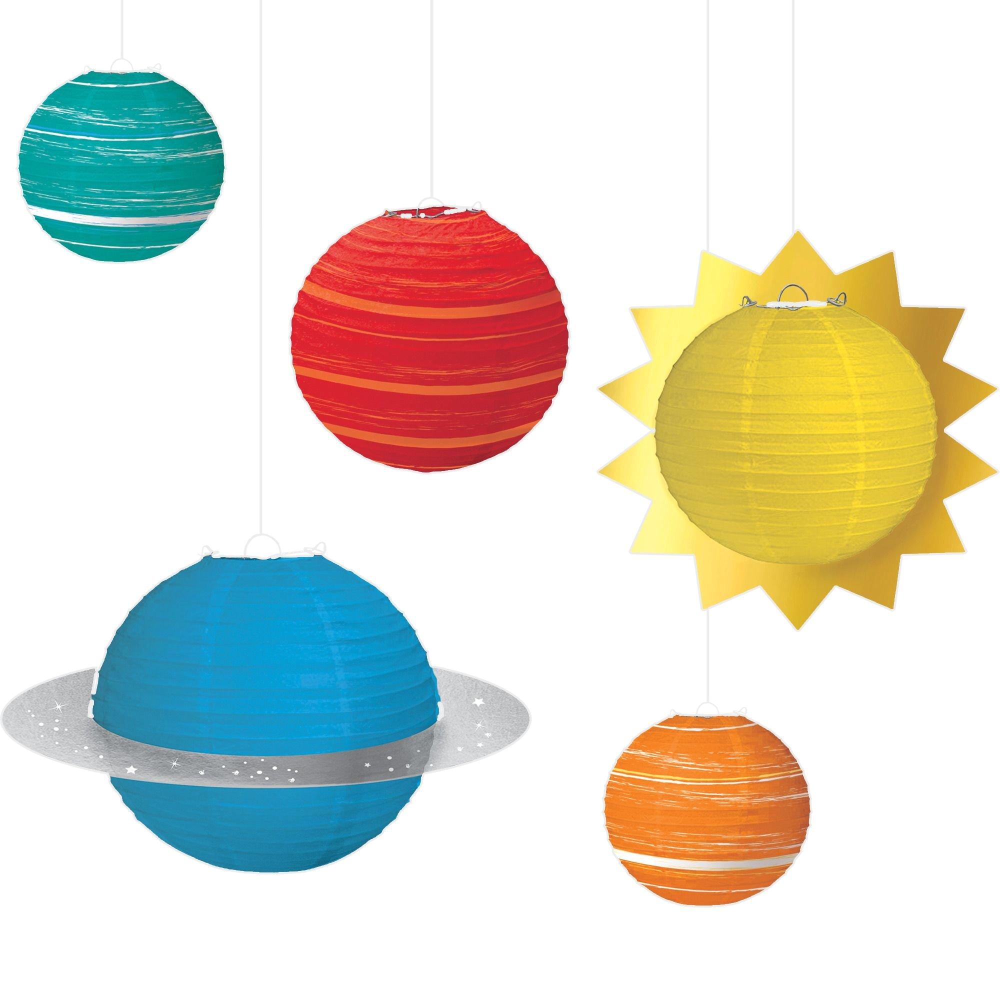 Blast Off Planet Paper Lanterns 5ct