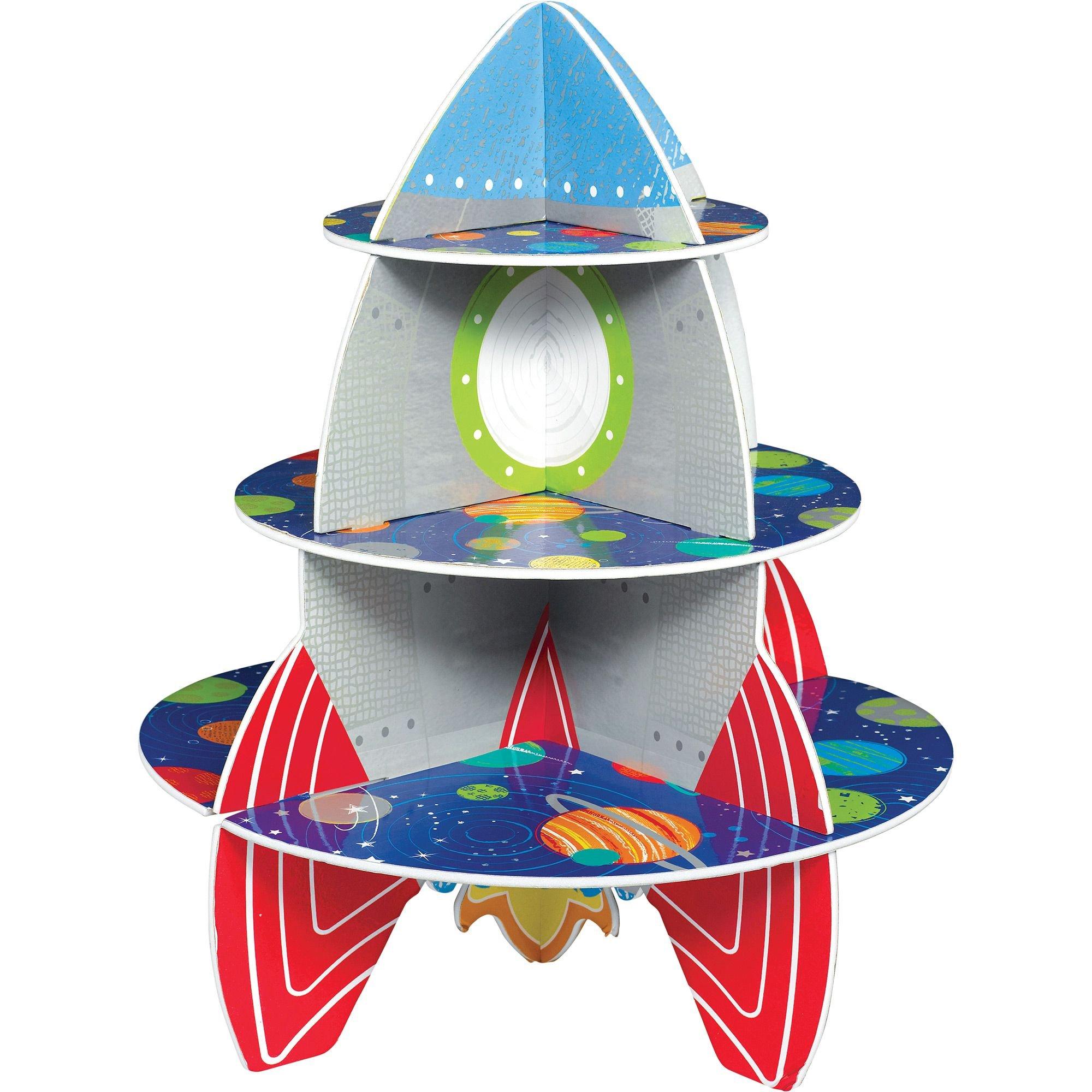 Blast Off Rocket Cupcake Stand 13in x 15 3/4in