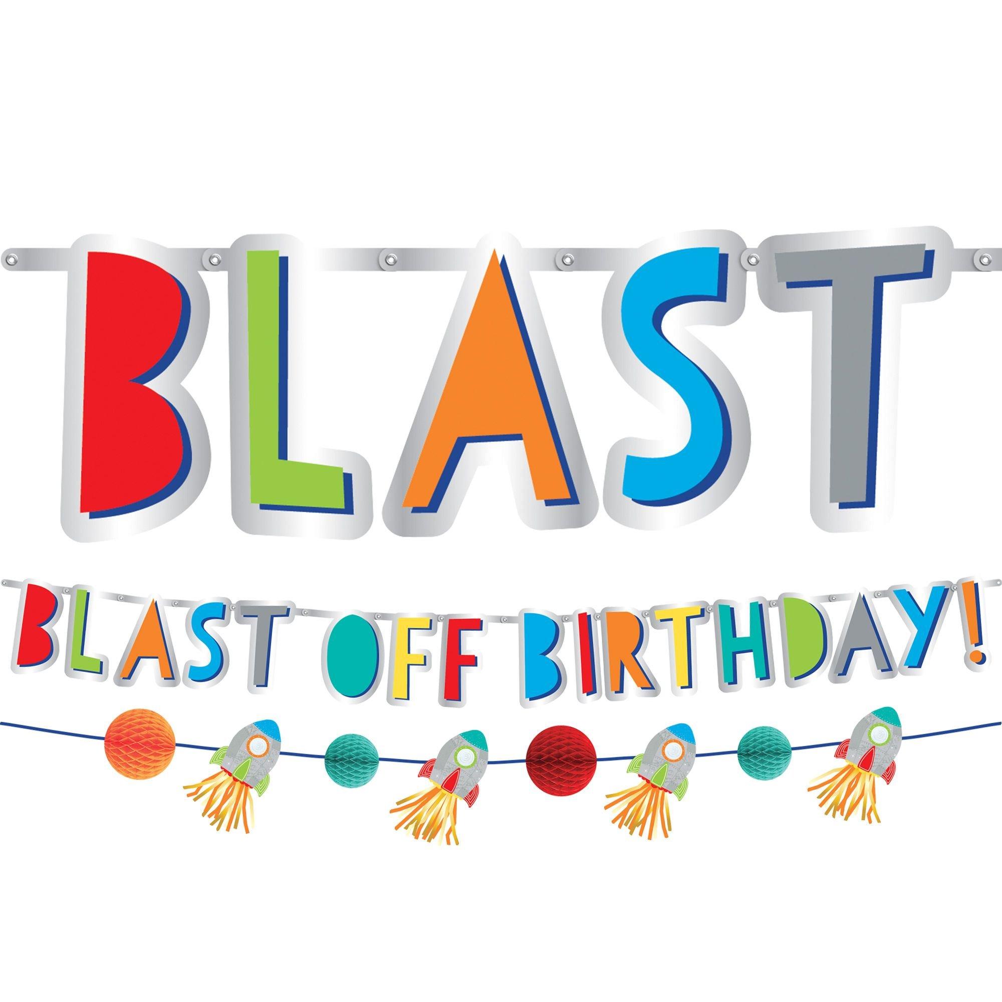 Blast Off Birthday Banners 2ct