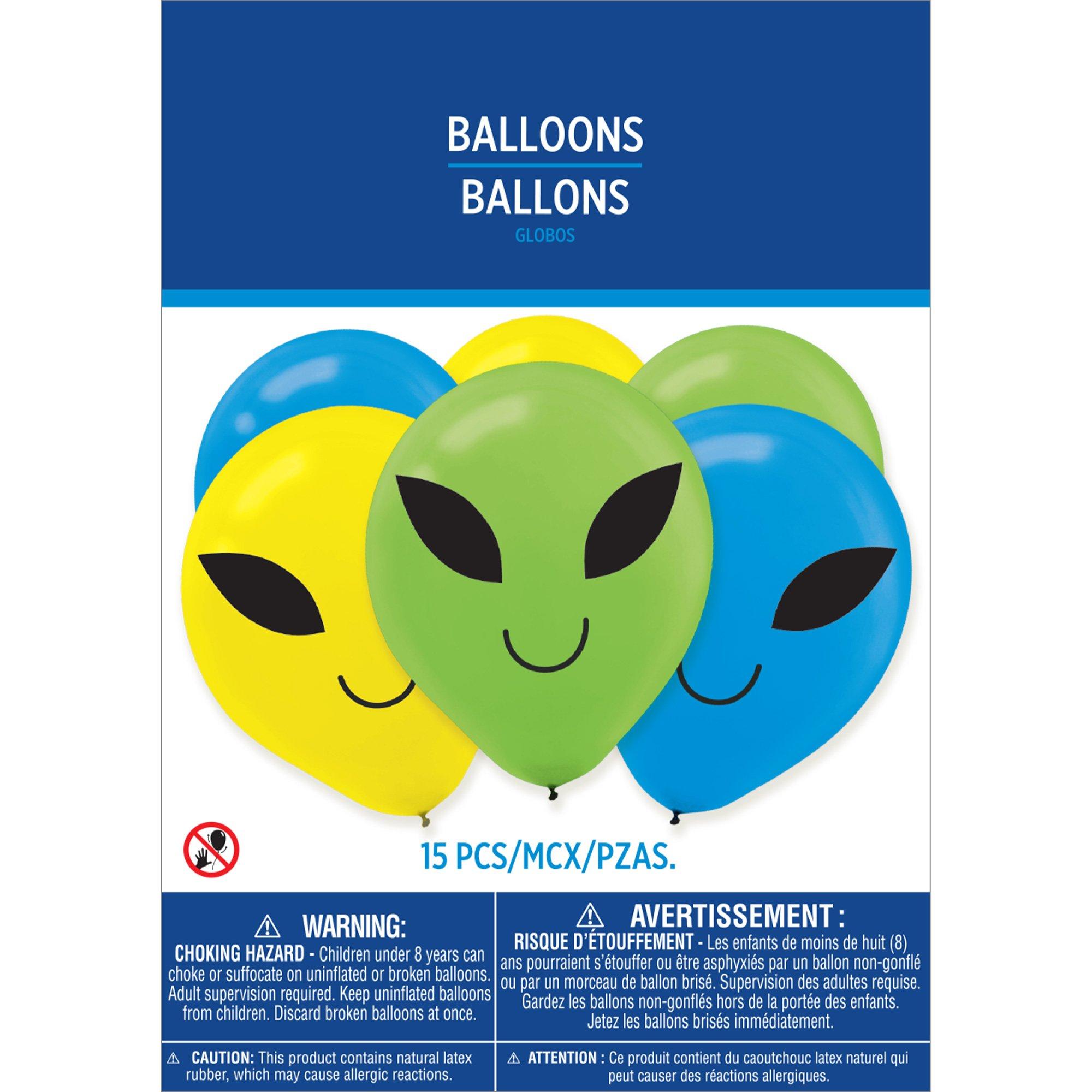 15ct, Blast Off Alien Balloons