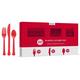 Red & Festive Green Plastic Tableware Kit for 50 Guests