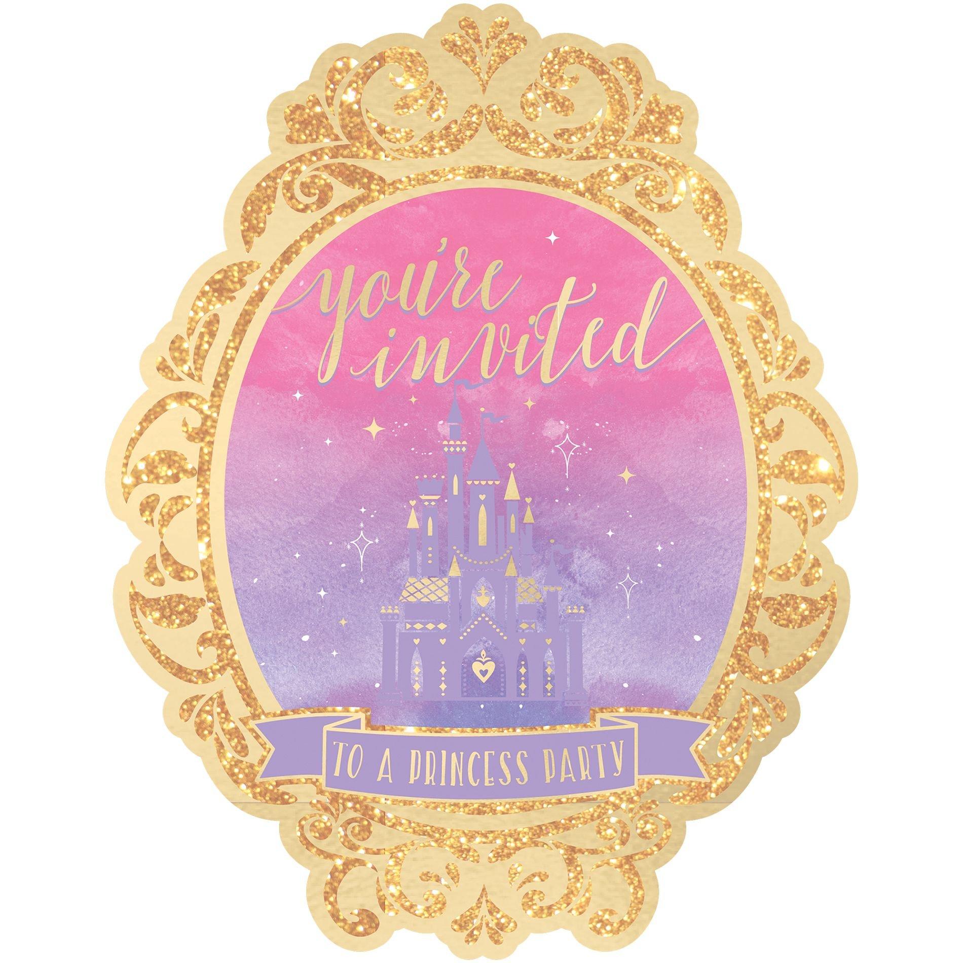 Glitter Disney Once Upon A Time Invitations 8ct Party City