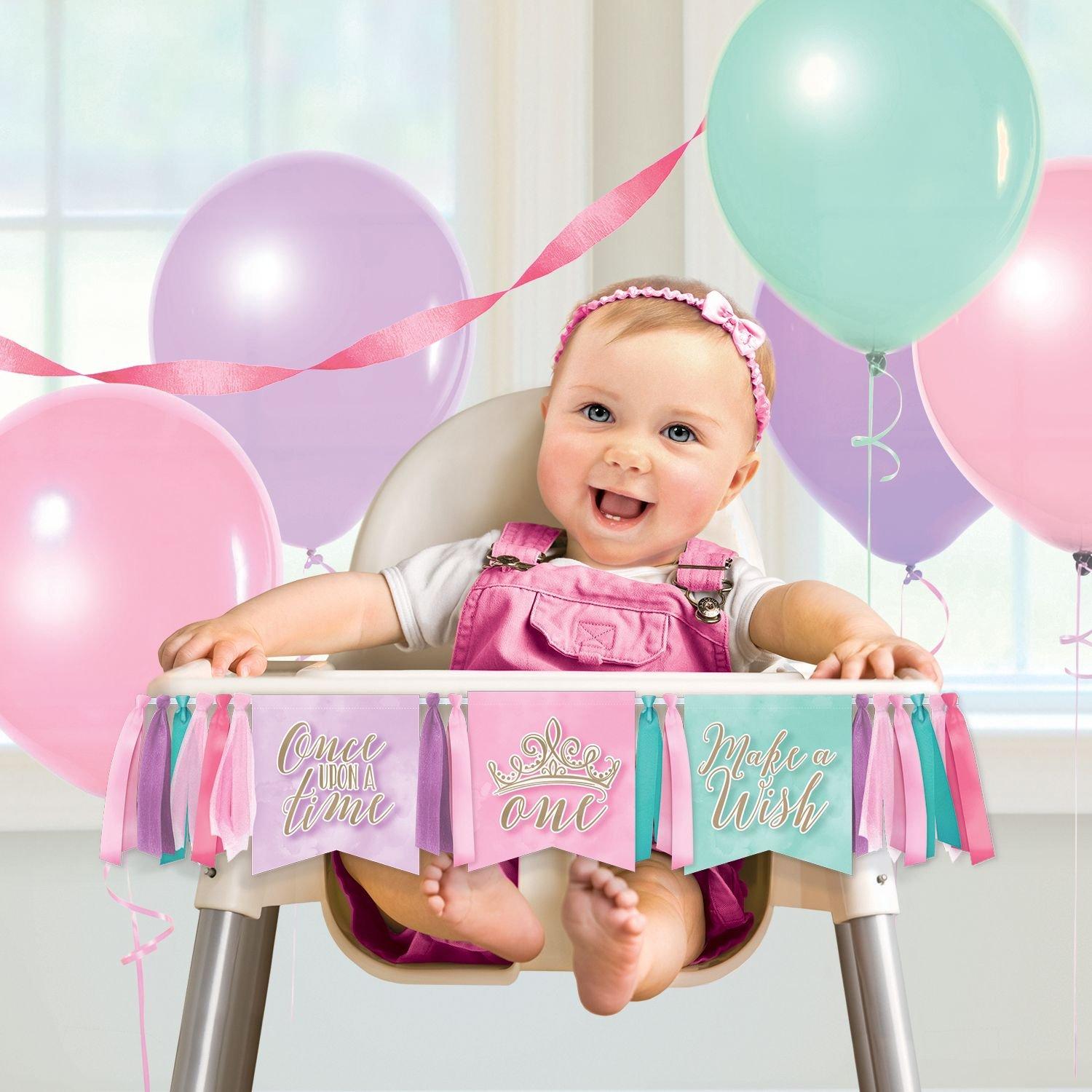 high chair birthday decoration