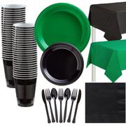 Big Party Pack Black & Festive Green Tableware Kit