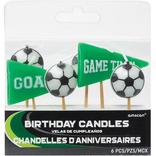 Goal Getter Green Soccer Birthday Candles 6ct