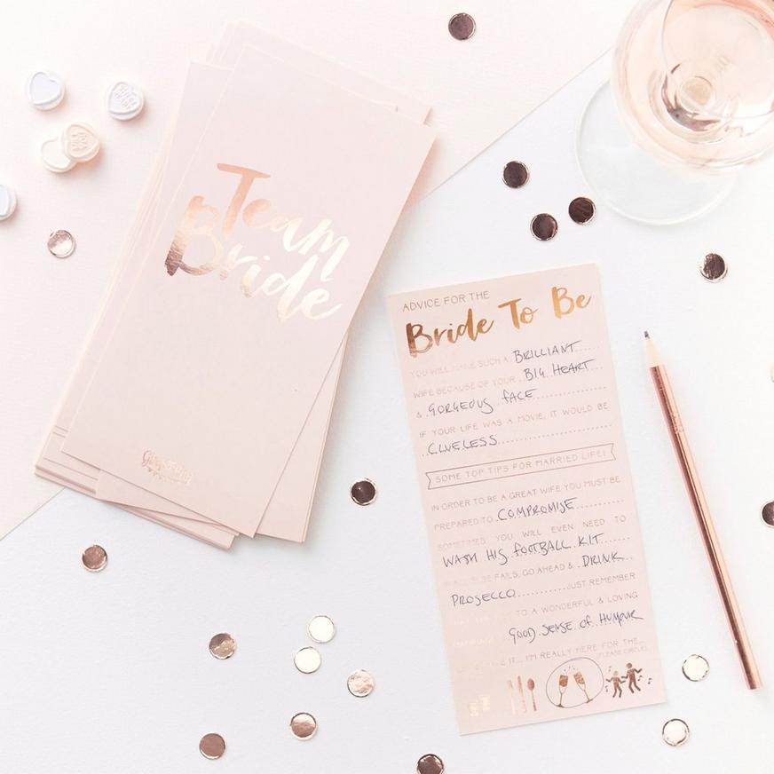 Ginger Ray Metallic Rose Gold & Pink Bride-to-Be Advice Cards 10ct