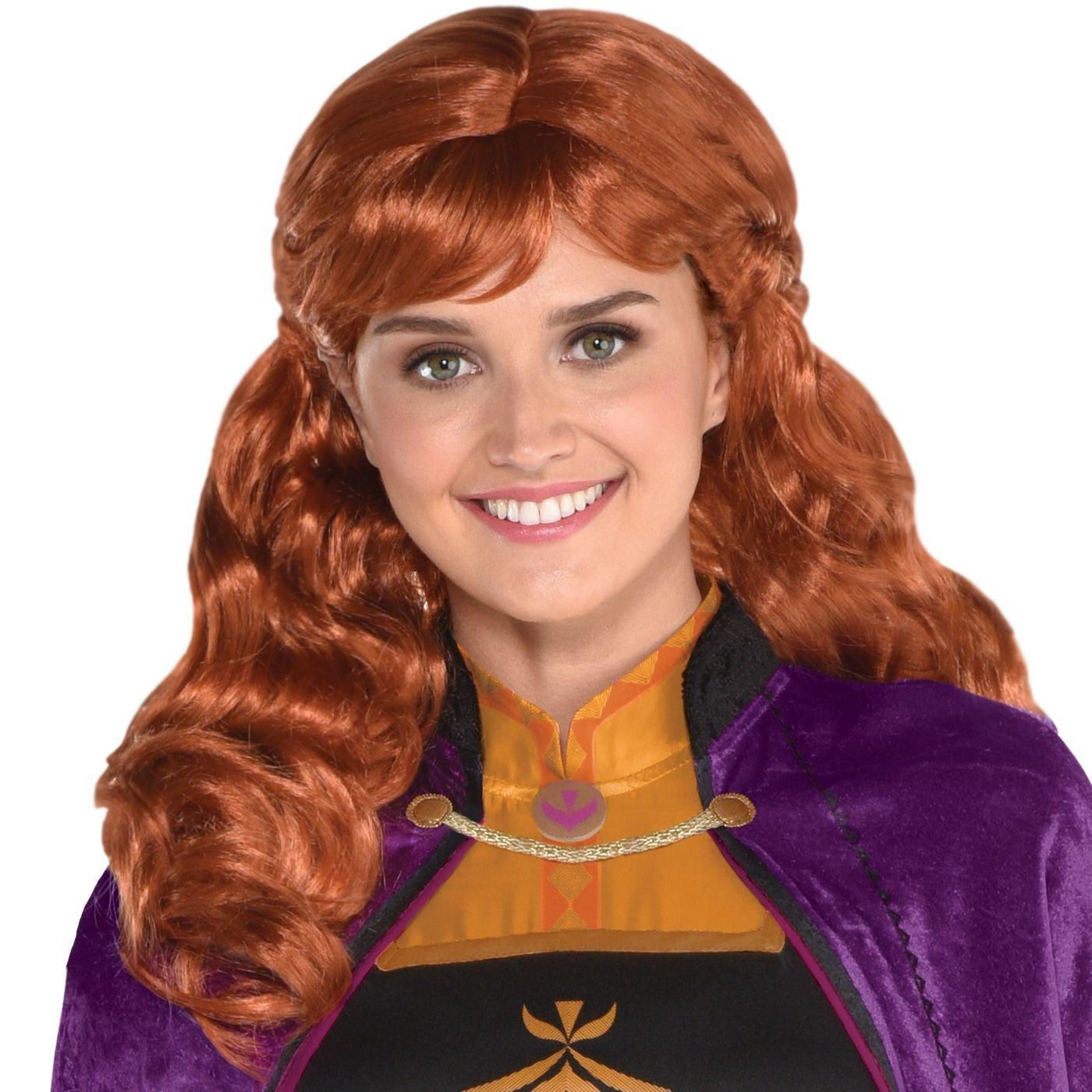 Anna Frozen Adult Princess Long Smooth Chestnut Braid Wig for Women