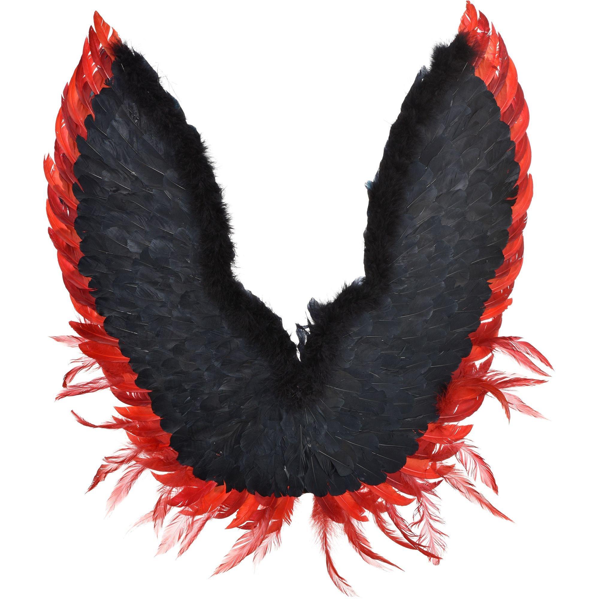 Red-Tipped Black Feather Wings