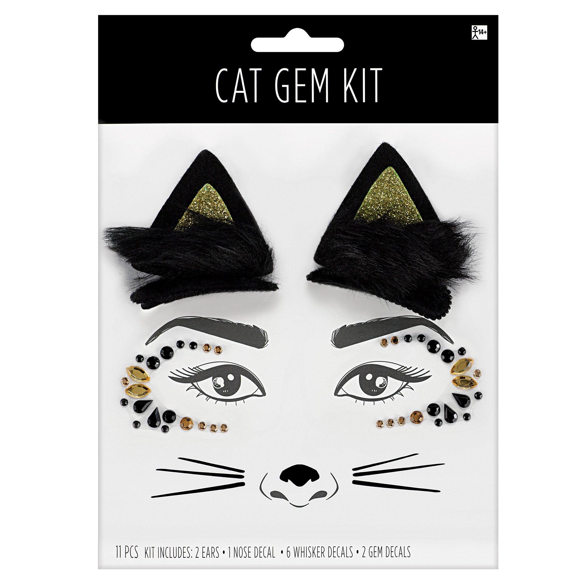 Cat Face Gem Kit with Ears 3pc