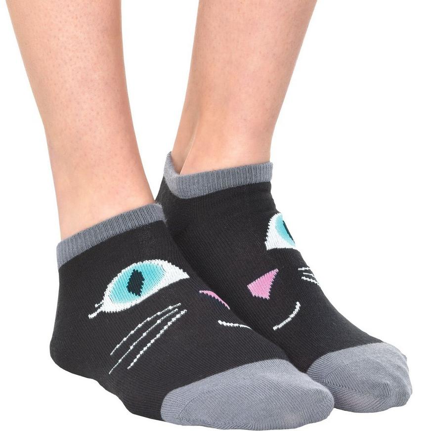 Adult Black Cat Ankle Socks