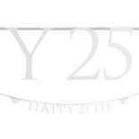 Metallic Silver 25th Anniversary Letter Banner