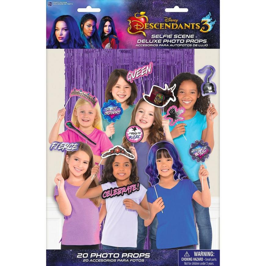 DESCENDANTS 3 FOIL CURTAIN w/ PHOTO PROPS ~Birthday Party Supplies Booth 21pc 
