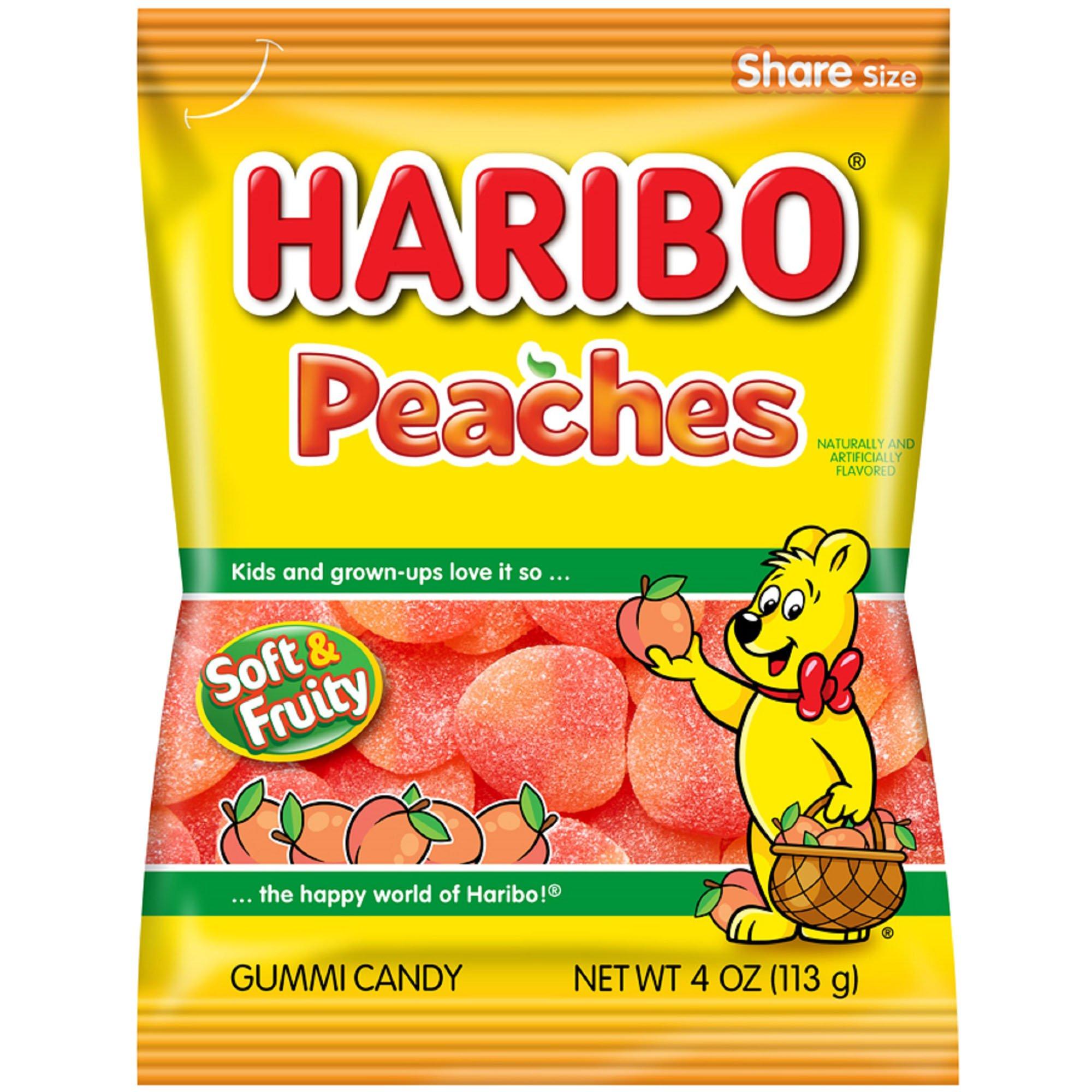 Haribo Peaches Gummi Candy, 4oz