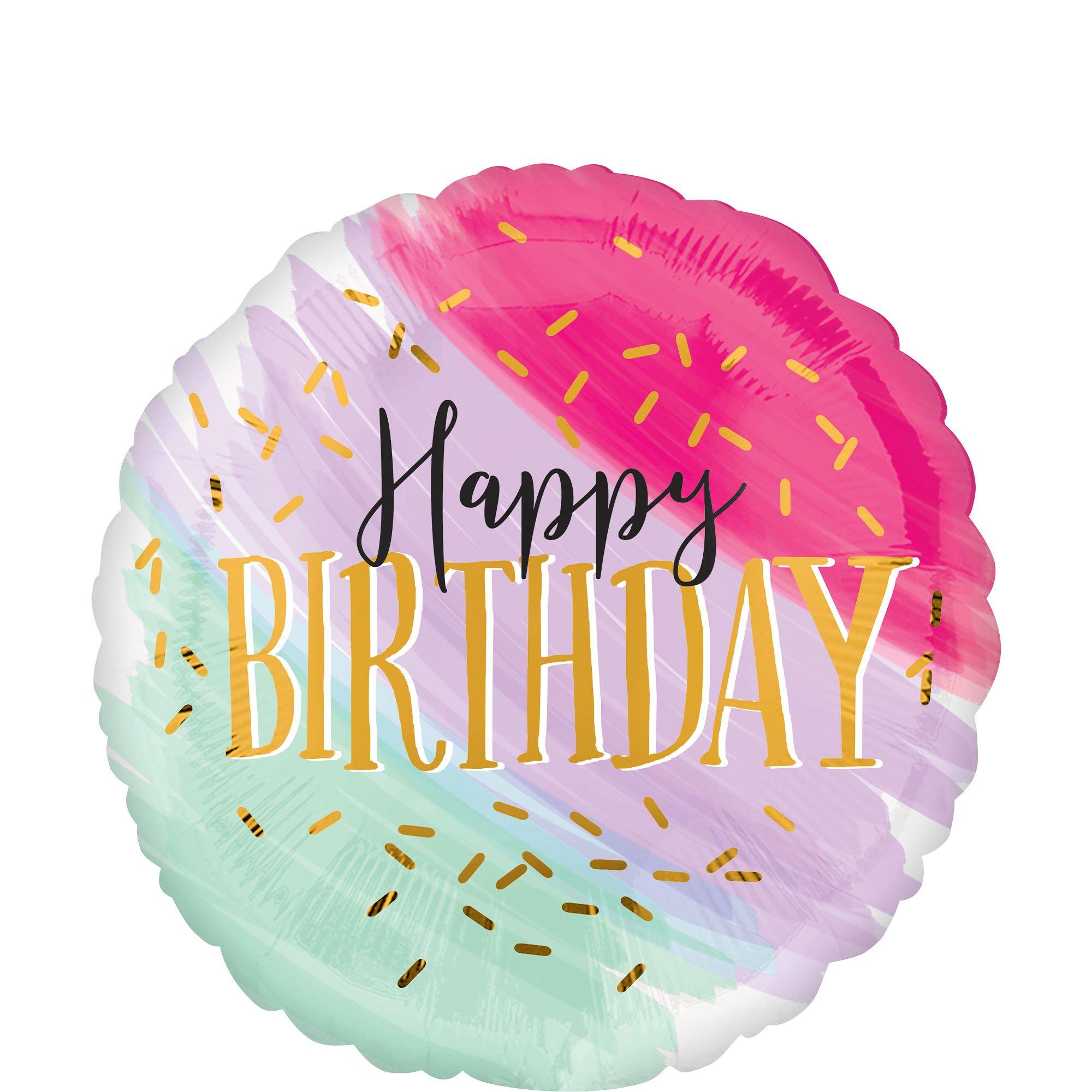 Watercolor Pastel Birthday Balloon 17in | Party City