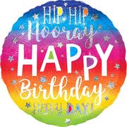Hip Hip Hooray Rainbow Birthday Balloon