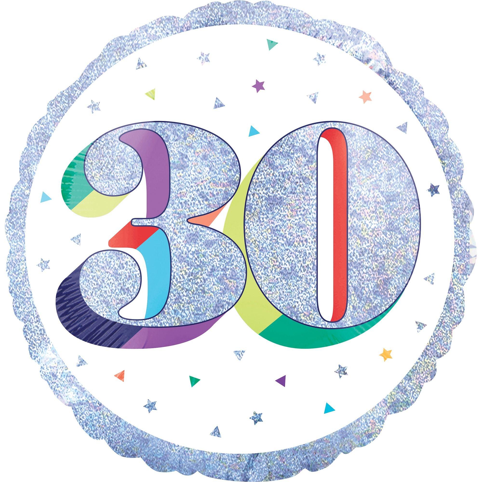 Prismatic Rainbow 30th Birthday Balloon 18in | Party City