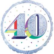 Prismatic Rainbow 40th Birthday Balloon