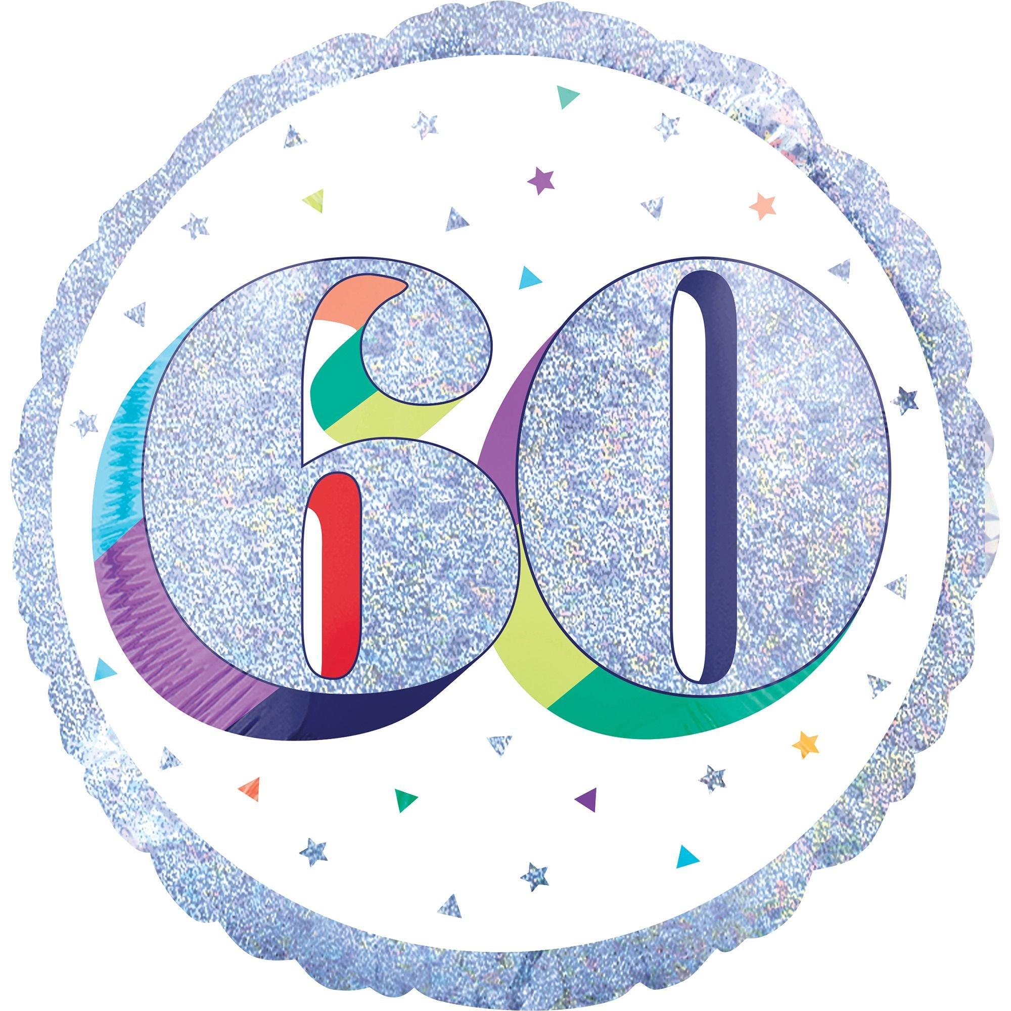 Prismatic Rainbow 60th Birthday Balloon