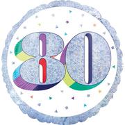 Prismatic Rainbow 80th Birthday Balloon