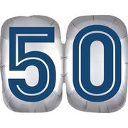 50 Milestone Birthday Foil Balloon, 25in x 20in - Happy Birthday Classic