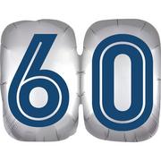 60 Milestone Birthday Foil Balloon, 25in x 20in - Happy Birthday Classic