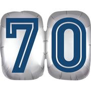 70 Milestone Birthday Foil Balloon, 25in x 20in - Happy Birthday Classic