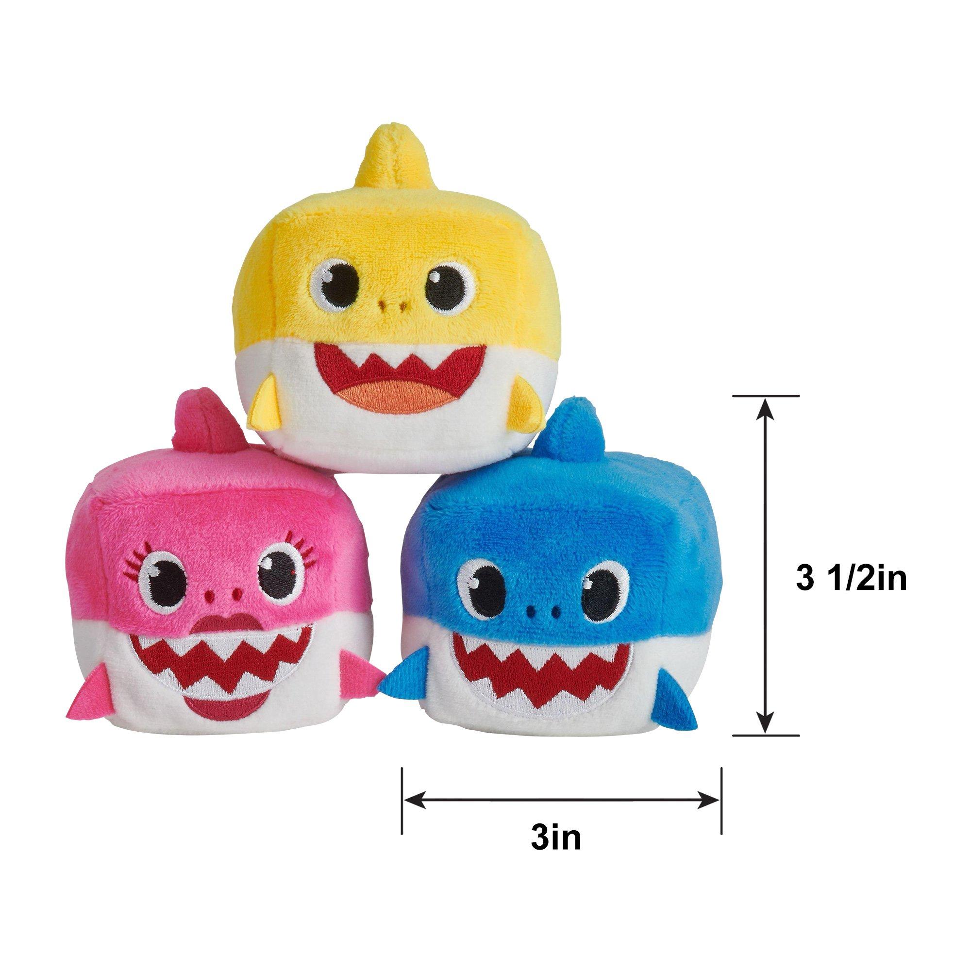 Singing Baby Shark Cube Plush 3in x 3 1/2in