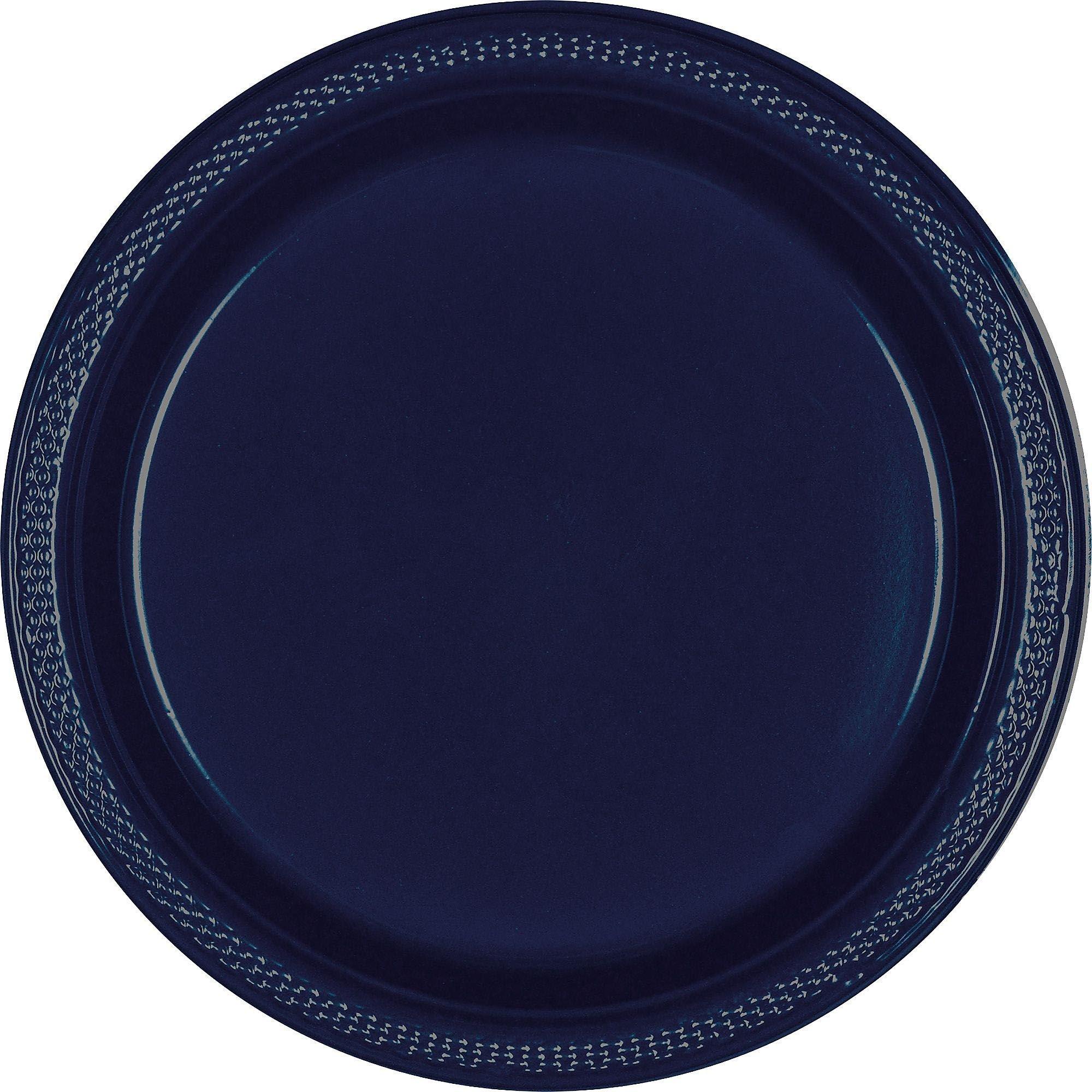 True Navy Blue Plastic Dinner Plates 20ct