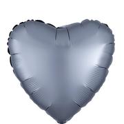 17in Graphite Satin Heart Balloon