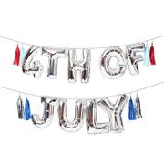 Air-Filled Silver 4th of July Letter Balloon Kit 18pc