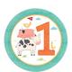 Ultimate Friendly Farm 1st Birthday Party Kit for 36 Guests
