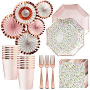 Ginger Ray Floral & Rose Gold Party Kit for 16 Guests