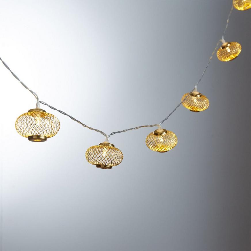 Gold Mesh Lantern LED String Lights
