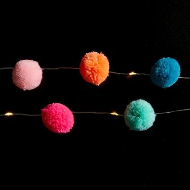 Colorful Pom-Pom LED String Lights