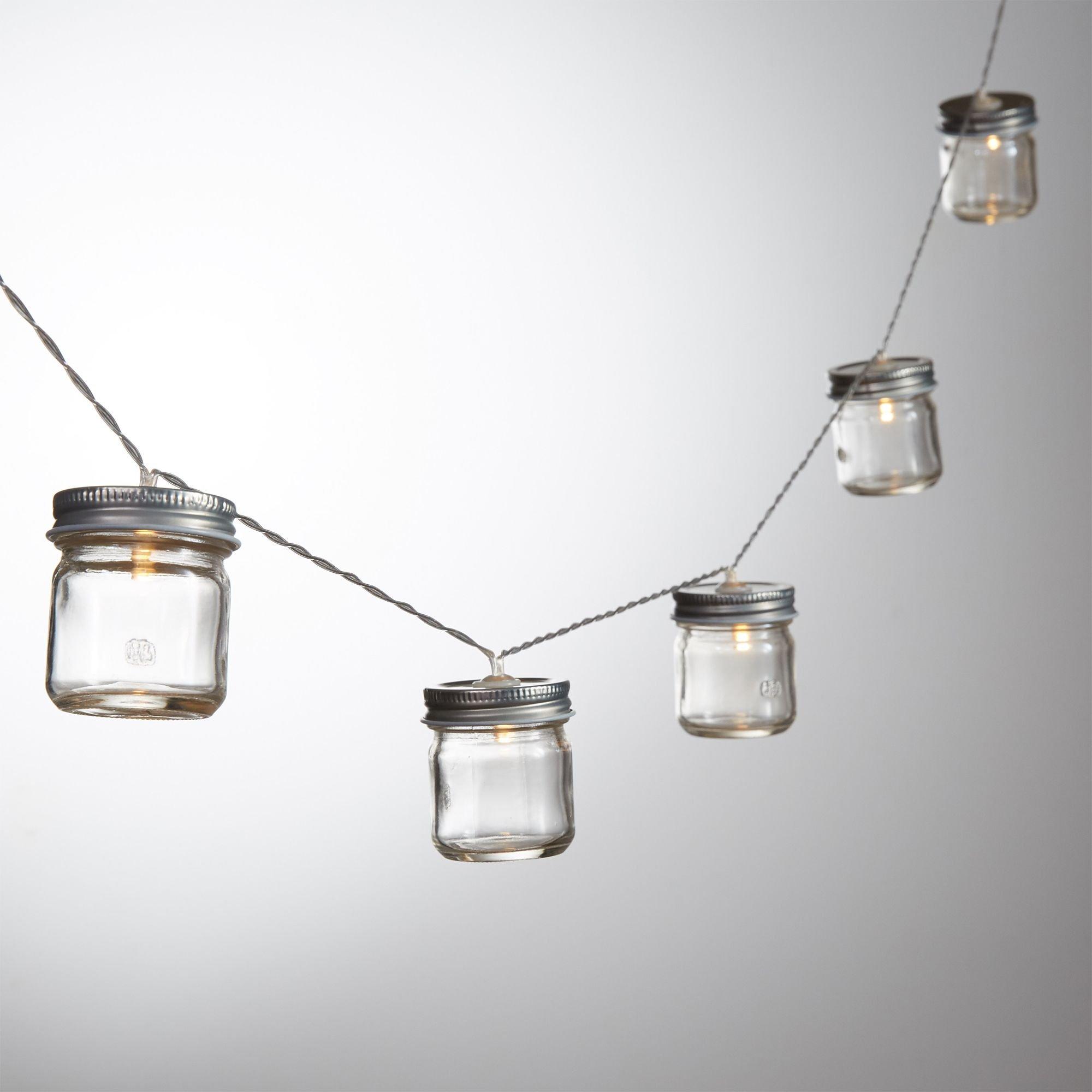 10ct. Multicolor Mini Mason Jar Patio String Lights